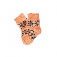 Носочки шерстяные, детские, оранжевого цвета, возраст - 1-3 года